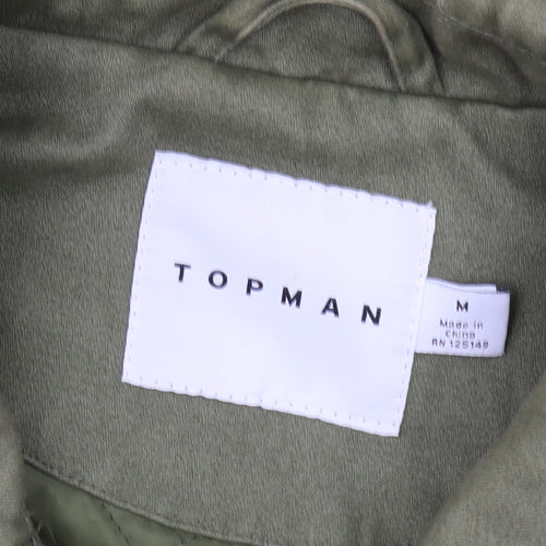 Topman Men's Green Military Jacket - M