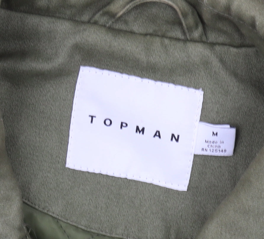 Topman Men's Green Military Jacket - M