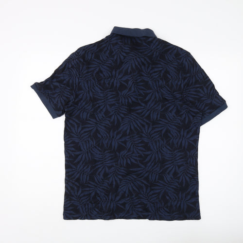 Marks and Spencer Men's Blue Graphic Print Polo M