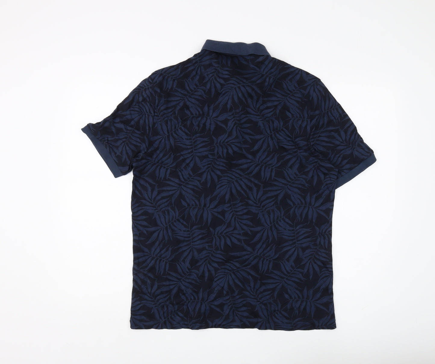 Marks and Spencer Men's Blue Graphic Print Polo M