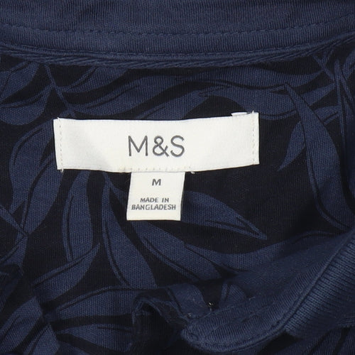 Marks and Spencer Men's Blue Graphic Print Polo M