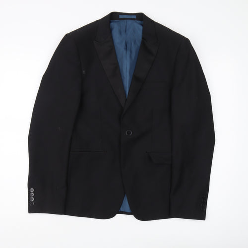 Burton Menswear Men's Black Slim Fit Blazer, Size 36S