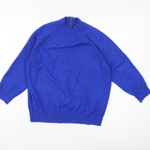 Debenhams Women's Blue High Neck Pullover Jumper Size 12