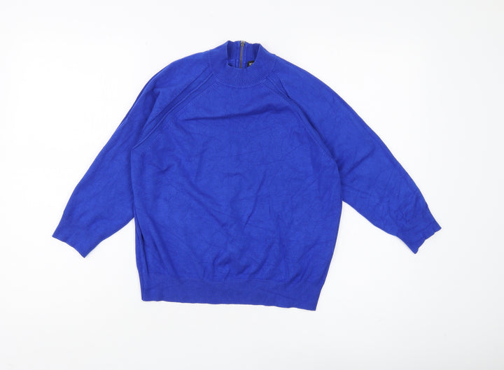 Debenhams Women's Blue High Neck Pullover Jumper Size 12