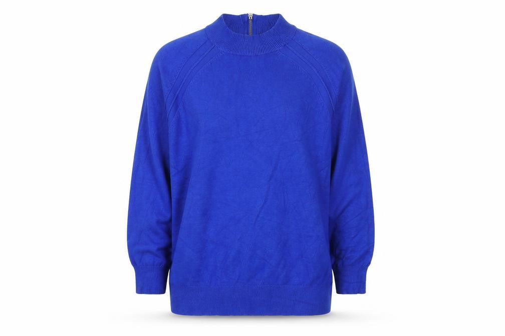 Front view of Debenhams Women's Blue High Neck jumper, size 12