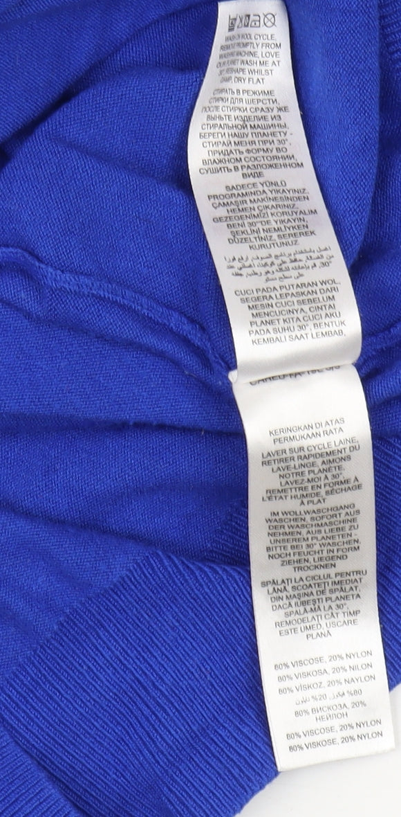 Debenhams Women's Blue High Neck Pullover Jumper Size 12