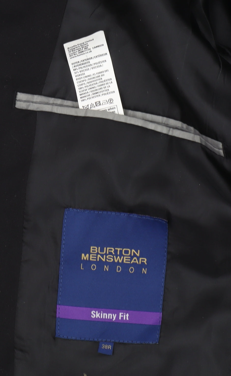 Burton Men's Black Slim Fit Blazer Size 38R