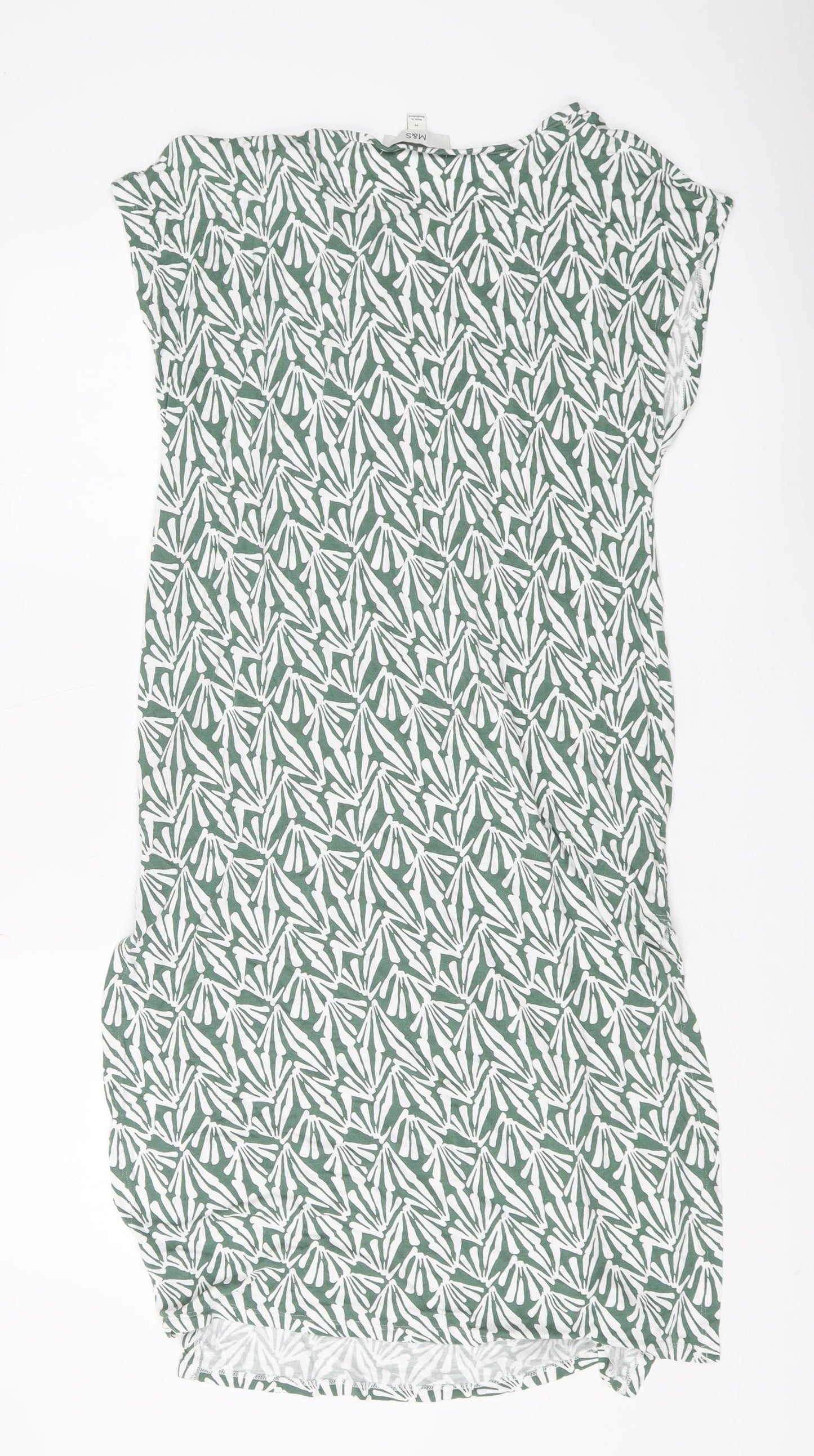 Marks and Spencer Green Geometric Dress M Women