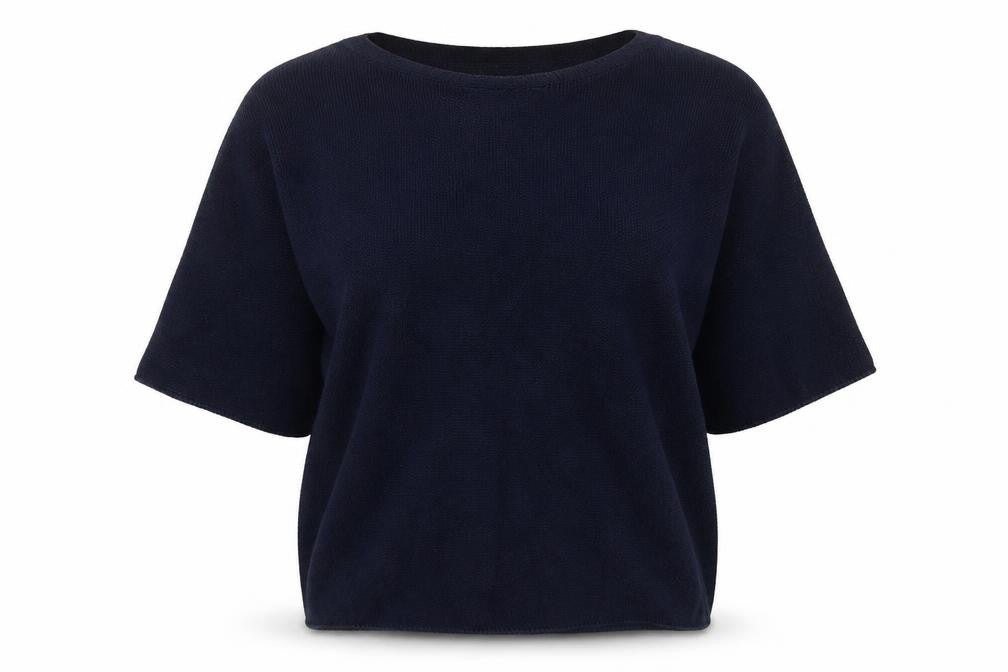 Front view of Uniqlo Women’s Blue Cotton V-Neck jumper L