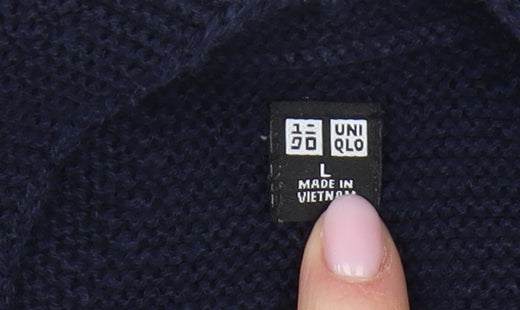 UNIQLO Women’s Blue Cotton V-Neck Pullover Jumper L