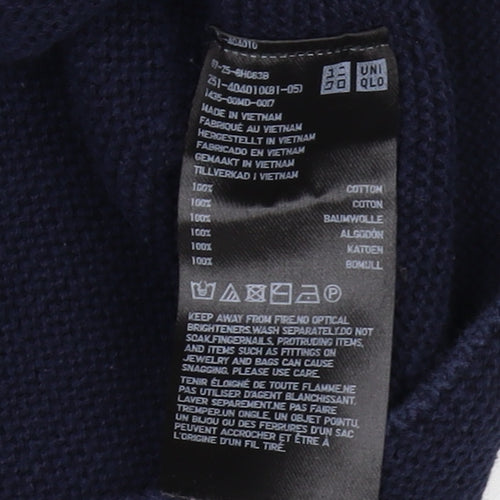 UNIQLO Women’s Blue Cotton V-Neck Pullover Jumper L
