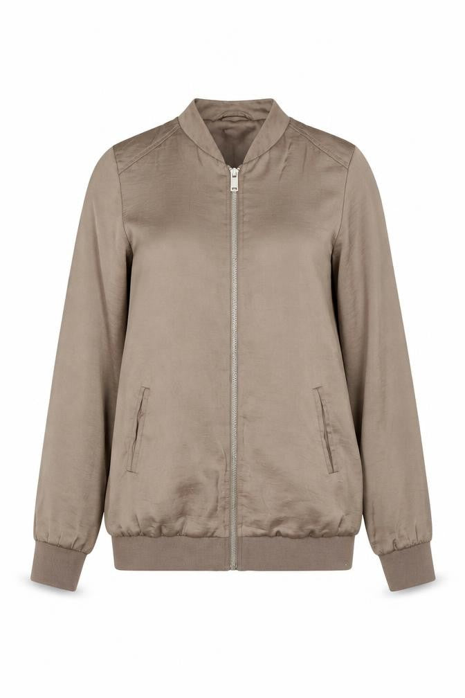 Front view of New Look Women's Brown Bomber Jacket, size 6