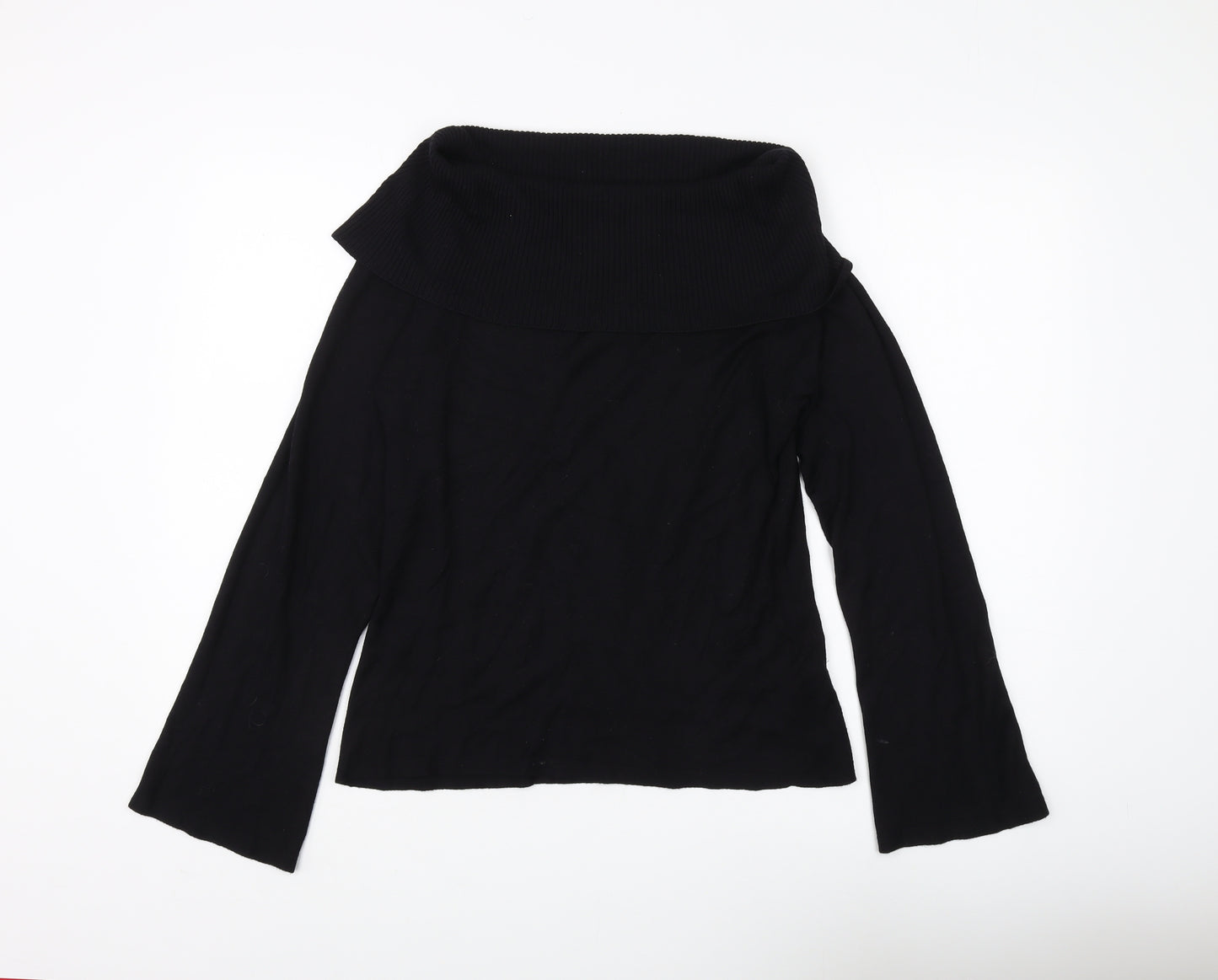 Oasis Women's Black Cowl Neck Jumper Size 16