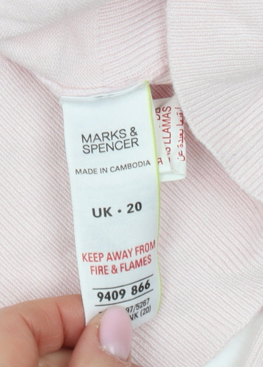 Marks and Spencer Women's Pink Cardigan Size 20