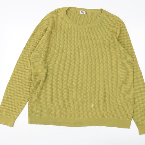 Kin by John Lewis Men's Green XL Waffle Knit Pullover