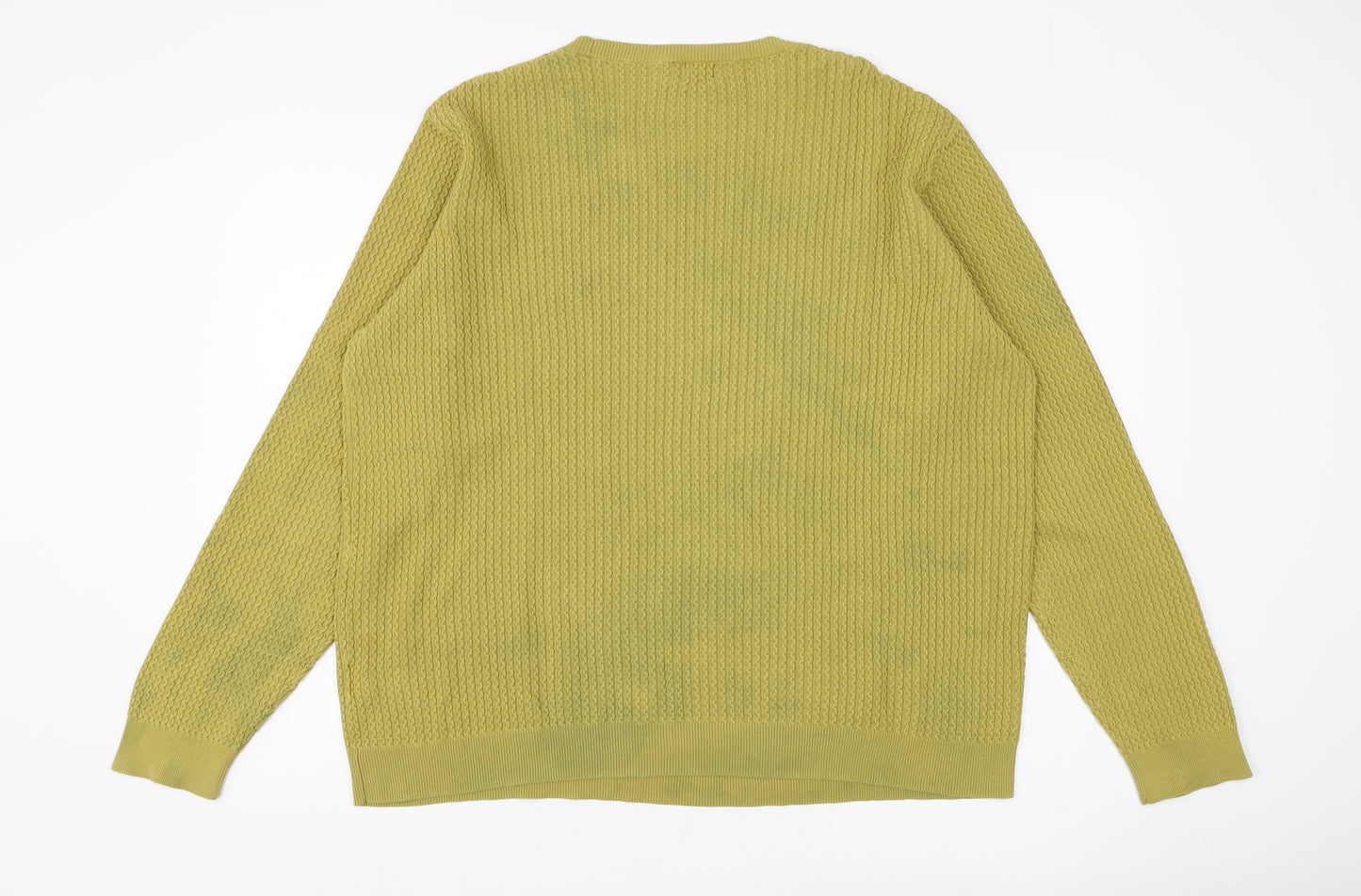 Kin by John Lewis Men's Green XL Waffle Knit Pullover