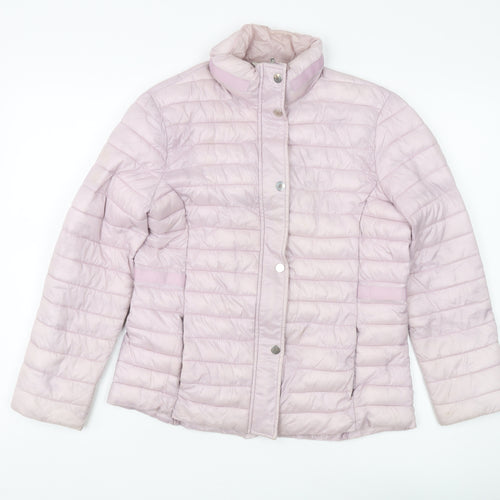 Classic Women's Pink Puffer Jacket Size 12