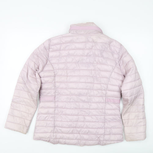 Classic Women's Pink Puffer Jacket Size 12