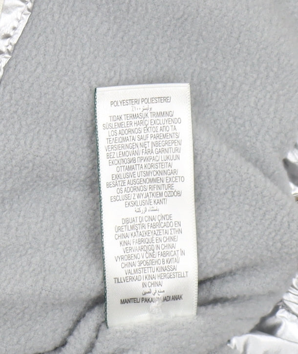 Marks and Spencer Girls Silver Puffer Jacket 13-14Y Hooded