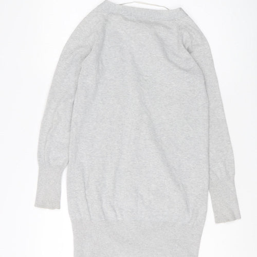 Zara Women's Grey Cardigan - Size 8, Pockets