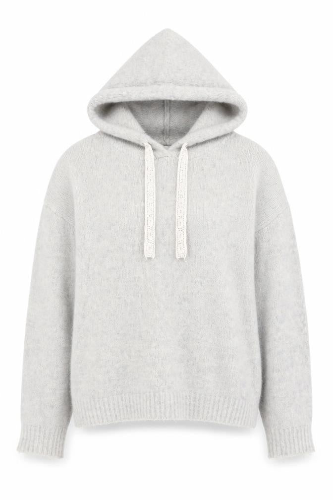 Front view of Millenium Women's Ivory Hooded jumper One Size