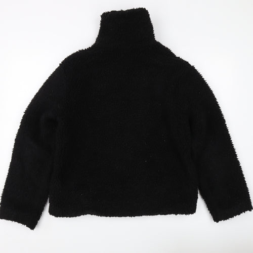 Topshop Women's Black Fleece Jacket S Casual