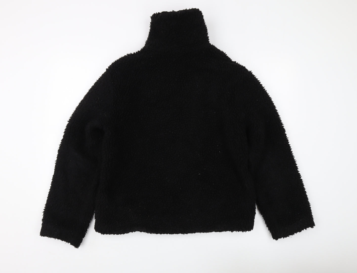 Topshop Women's Black Fleece Jacket S Casual