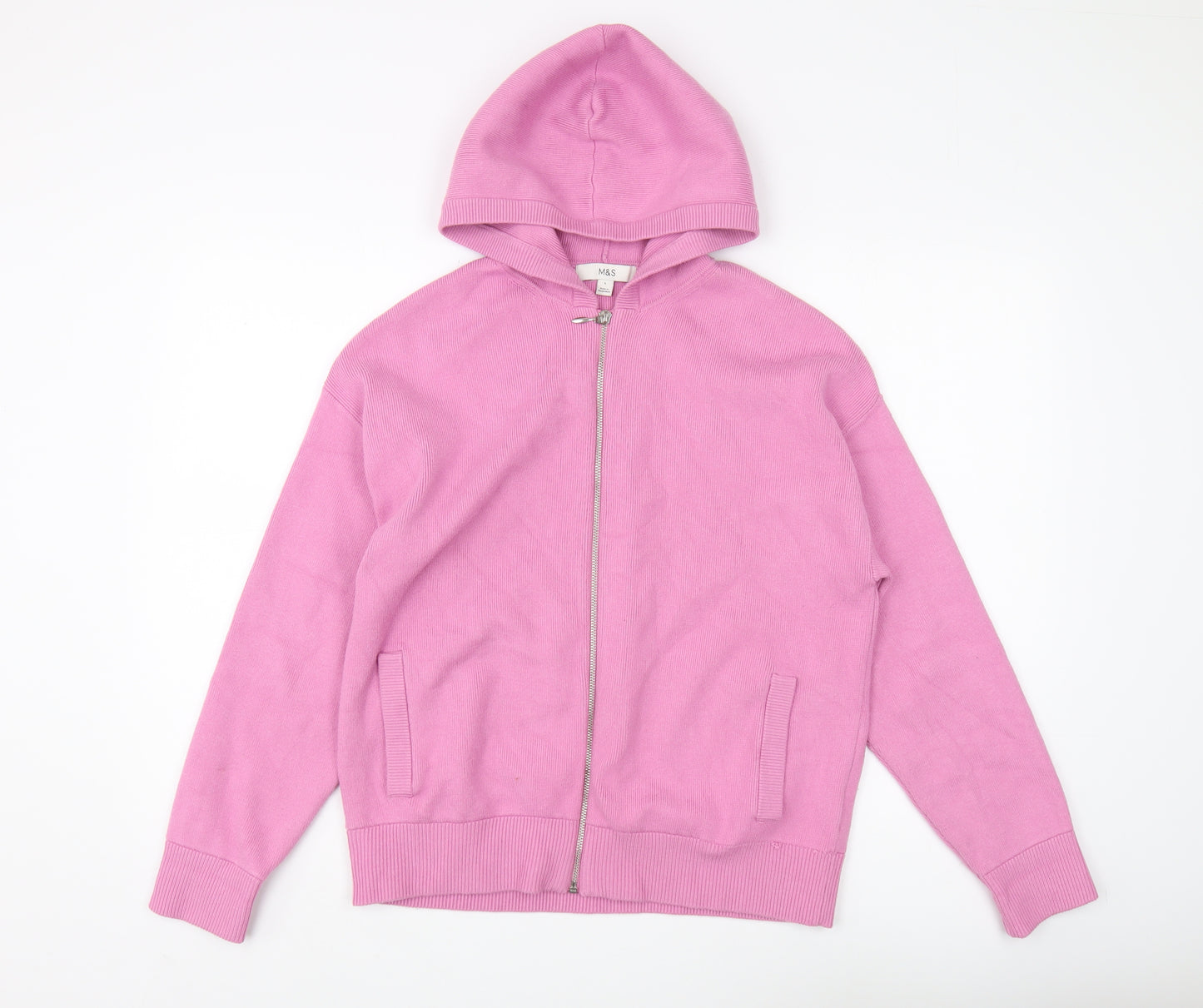 Marks and Spencer Women's Pink Full Zip Hoodie L