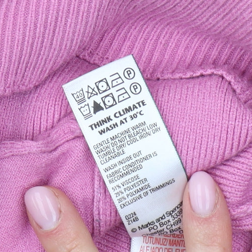 Marks and Spencer Women's Pink Full Zip Hoodie L