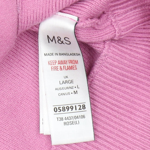 Marks and Spencer Women's Pink Full Zip Hoodie L
