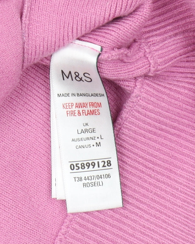 Marks and Spencer Women's Pink Full Zip Hoodie L