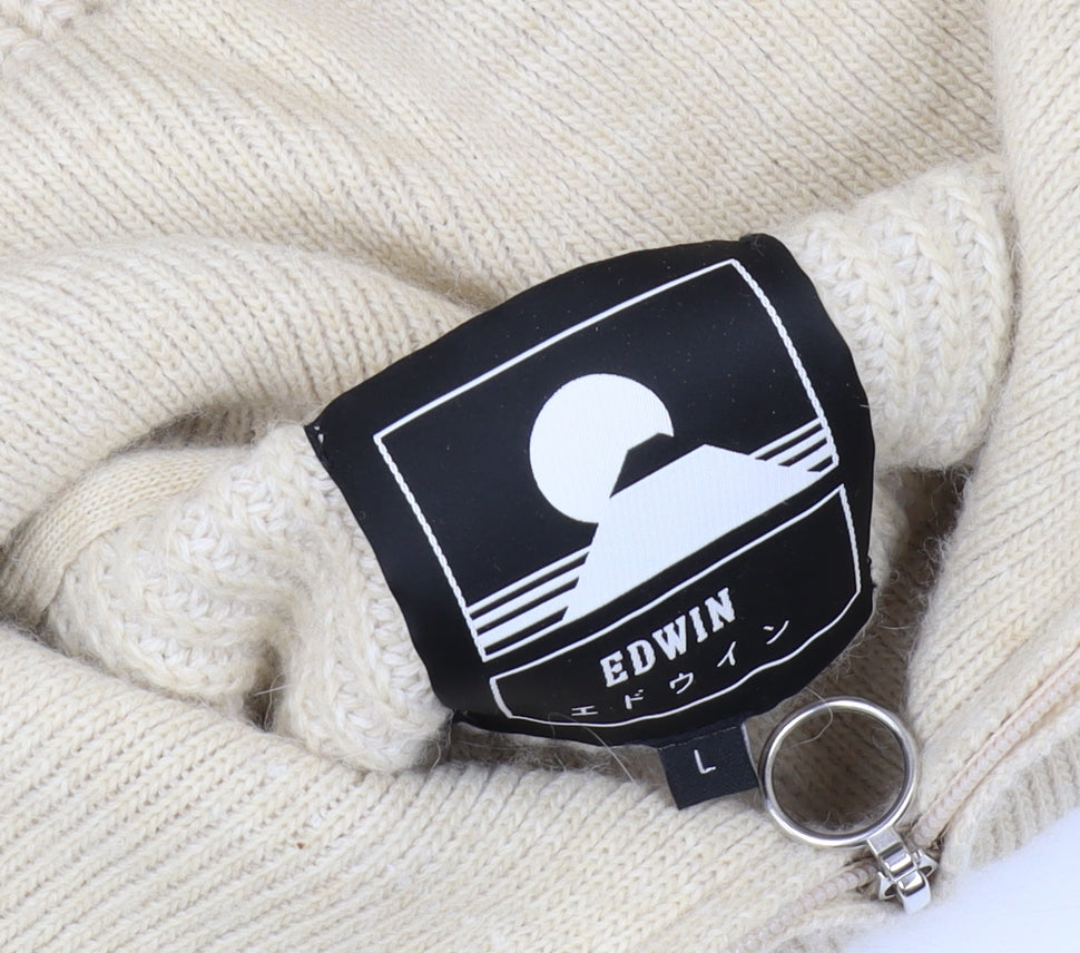 Edwin Men's Beige Pullover Jumper Size L