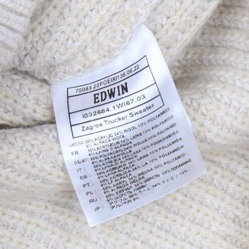 Edwin Men's Beige Pullover Jumper Size L