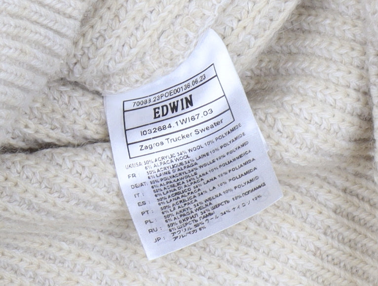 Edwin Men's Beige Pullover Jumper Size L
