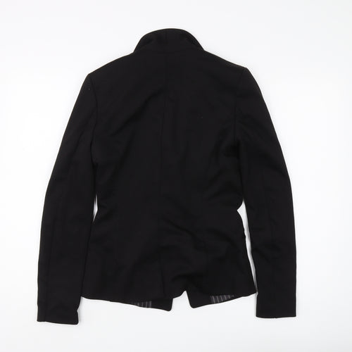 H&M Women's Black Blazer, Size 8, Pinstripe, Regular Fit