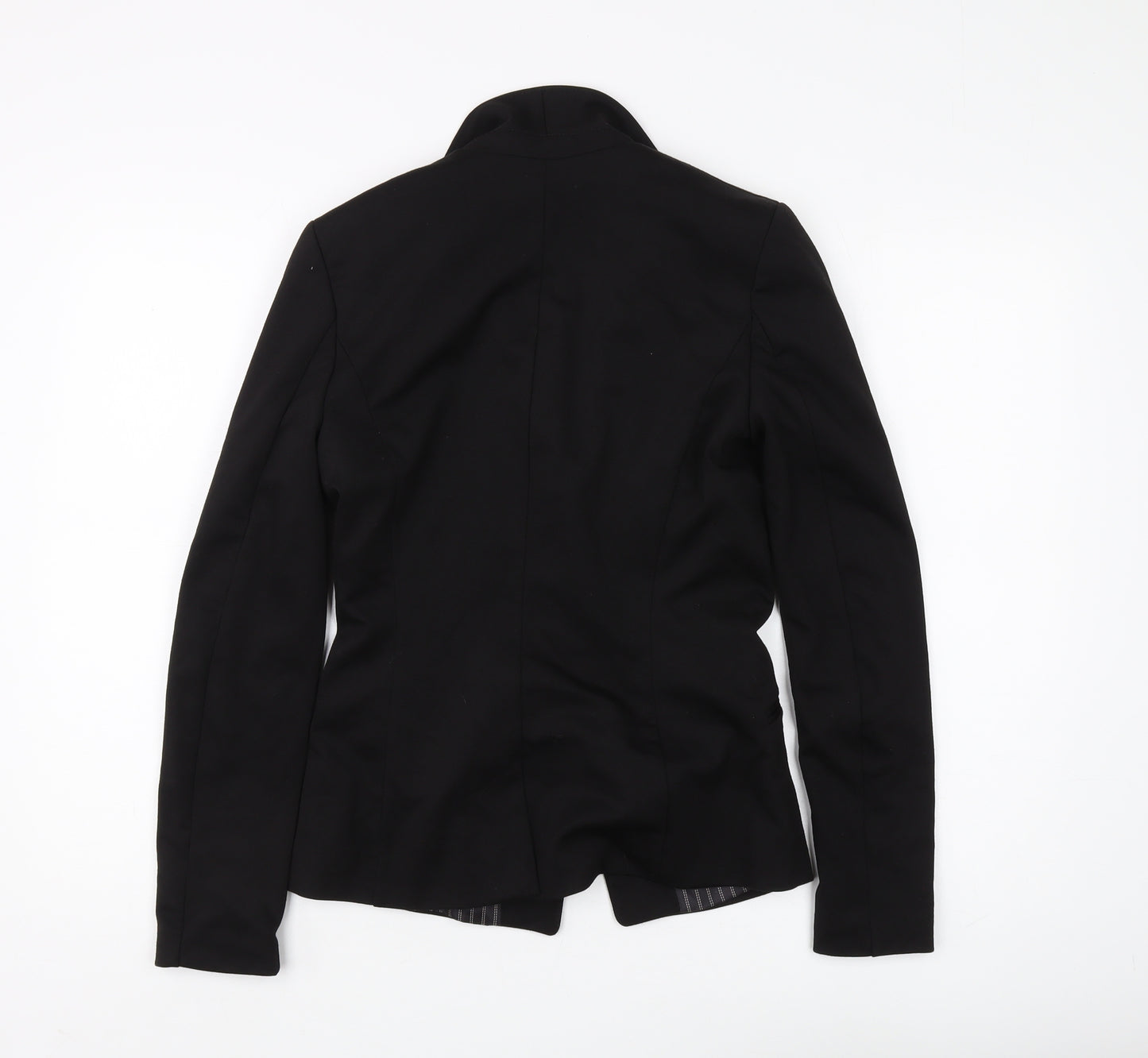 H&M Women's Black Blazer, Size 8, Pinstripe, Regular Fit