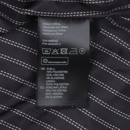 H&M Women's Black Blazer, Size 8, Pinstripe, Regular Fit