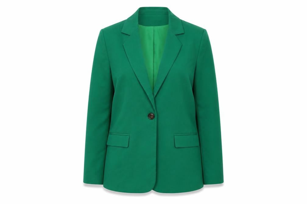 Front view of Love & Roses Women's Green Blazer UK 12 Lined Workwear
