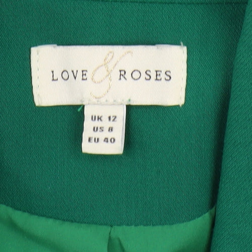 Love & Roses Women's Green Blazer UK 12 Lined Workwear