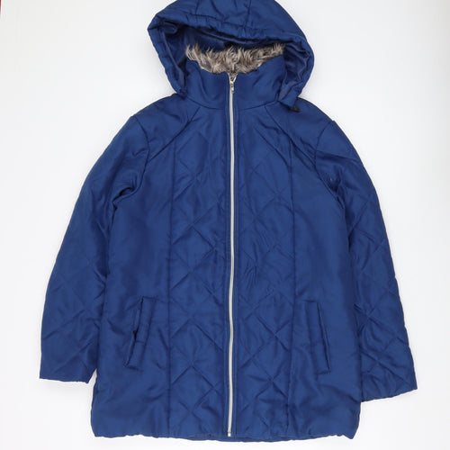 CINÉ DE LANÇAY Women's Blue Hooded Puffer Jacket S