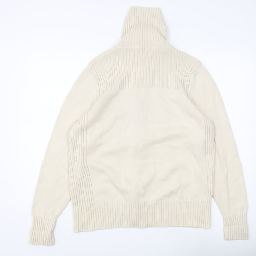 Marks and Spencer Ivory Full Zip Cotton Jumper UK 22