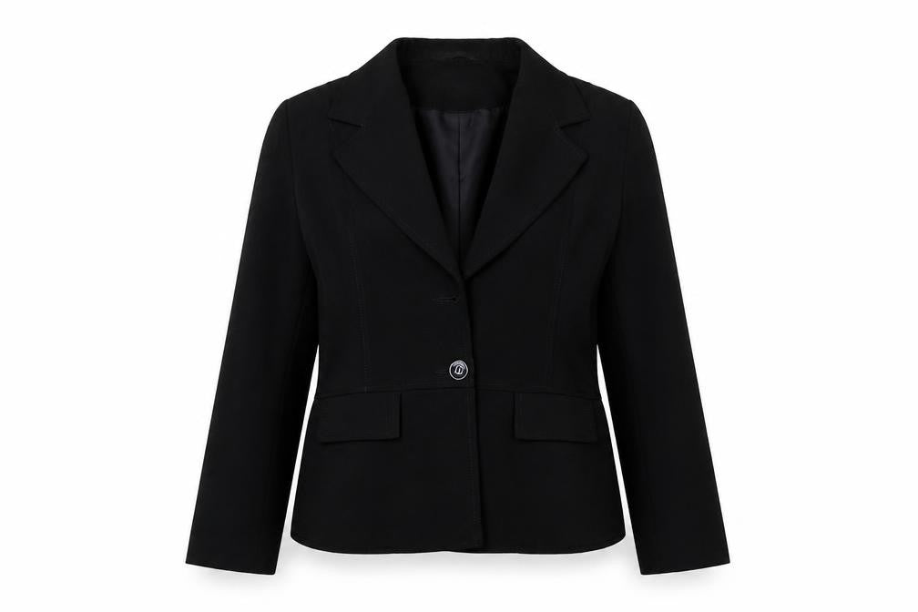 Front view of Quest Women's Black Regular Fit Suit Jacket 14