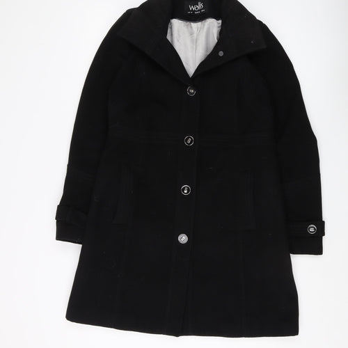 Wallis Black Women's Mid-Length Overcoat Size 10