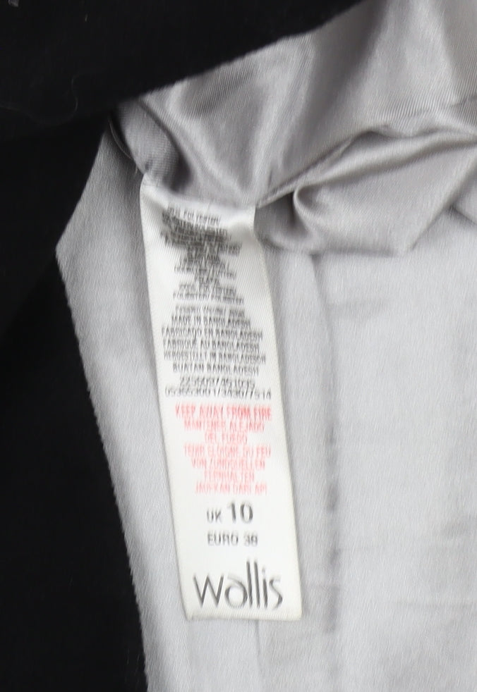 Wallis Black Women's Mid-Length Overcoat Size 10