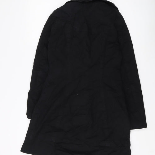 H&M Women's Black Mid-Length Overcoat Size 10
