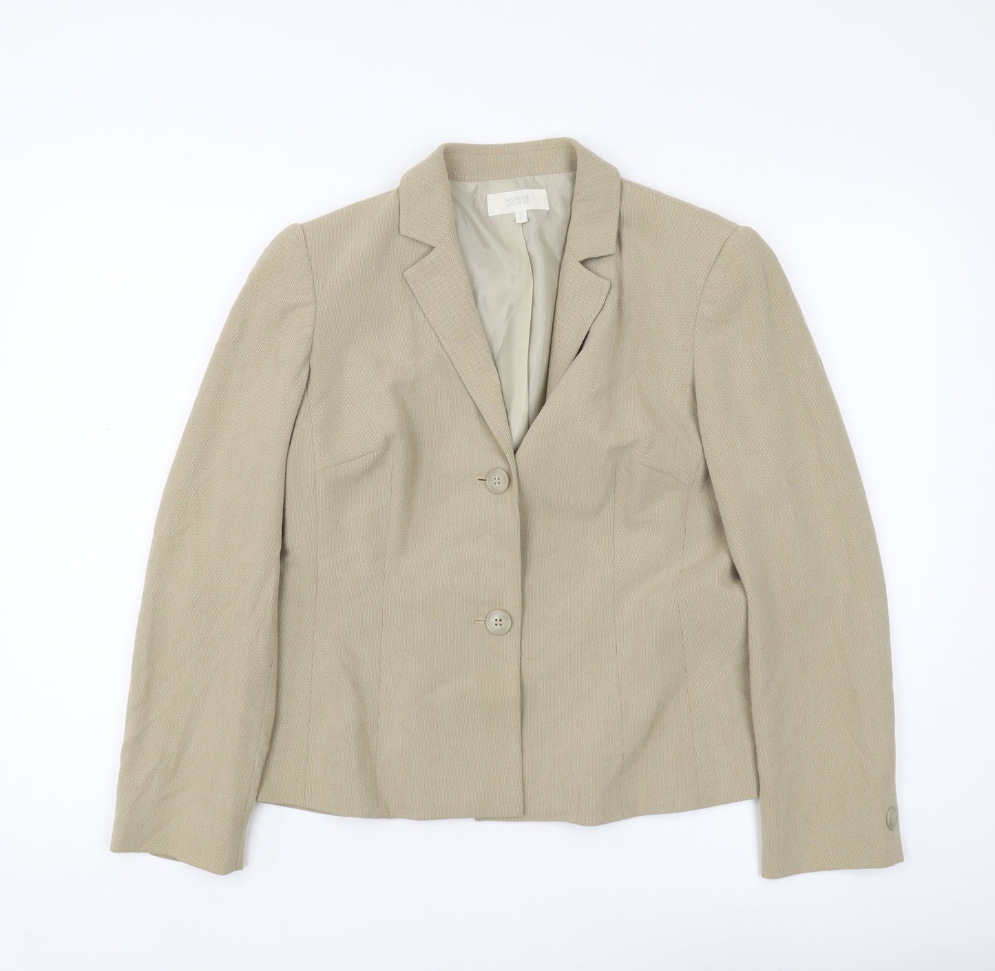 Marks and Spencer Women's Beige Suit Jacket Size 12