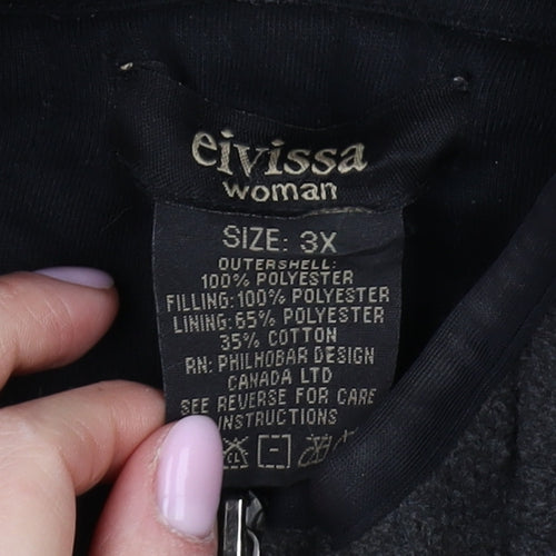 Eivissa Women's Black Quilted Jacket 3XL