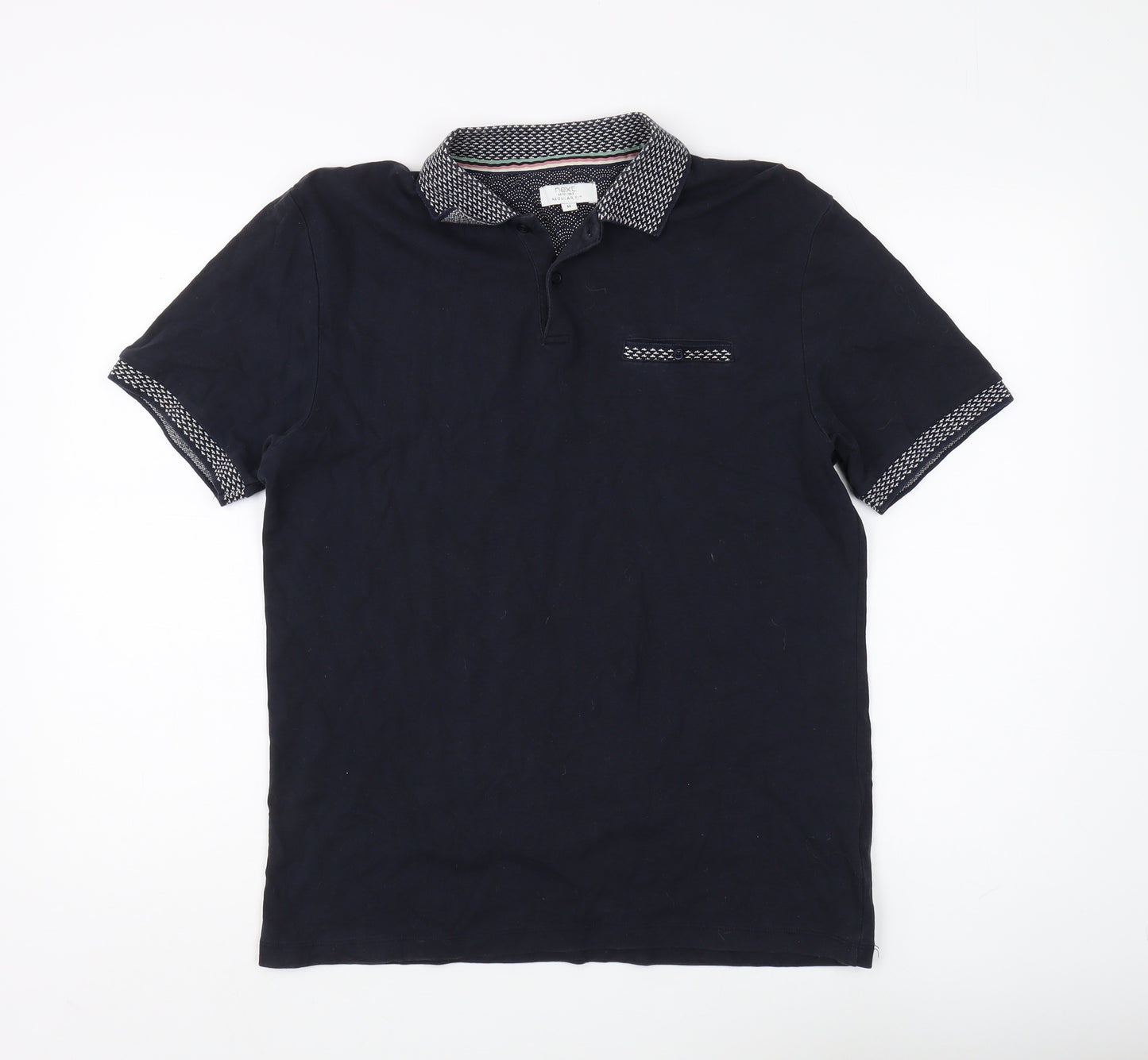 Next Men's Black M Solid Polo Shirt