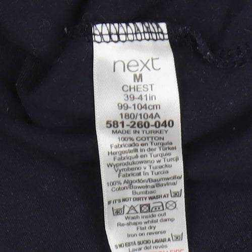 Next Men's Black M Solid Polo Shirt