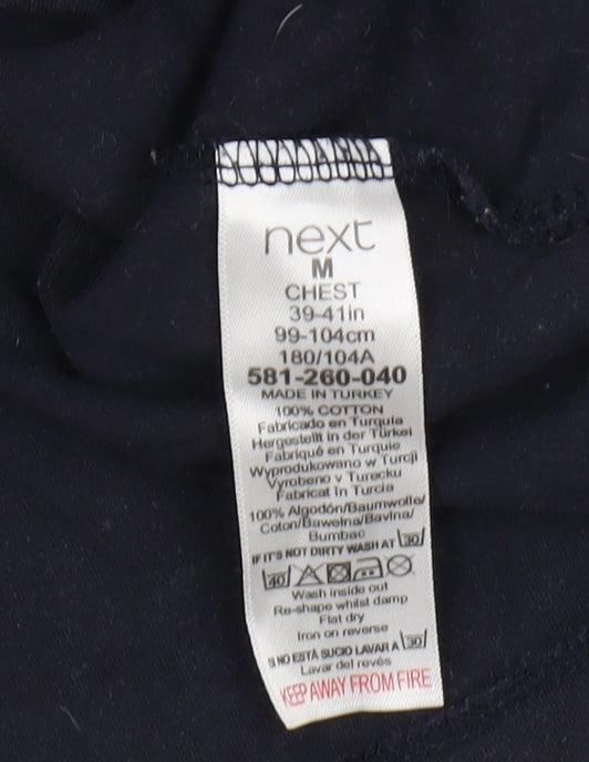 Next Men's Black M Solid Polo Shirt